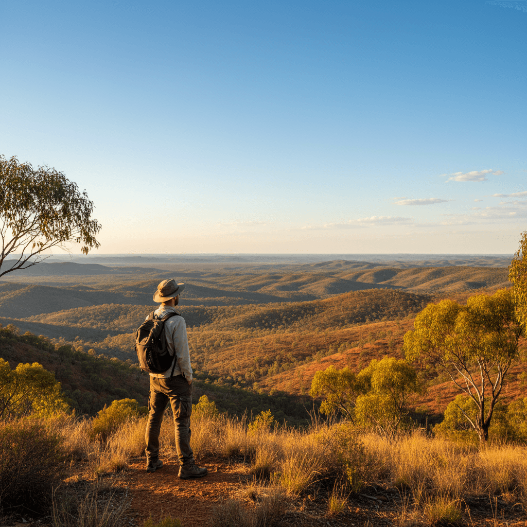 Solo traveler enjoying Australian landscape view